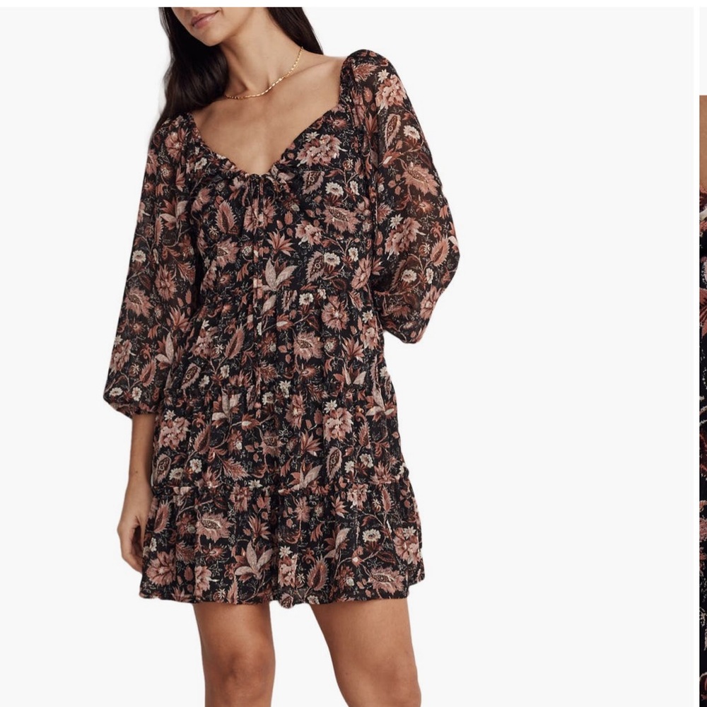 NWOT Madewell Amalia Pampas Blooms Tiered Minidress
